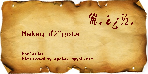Makay Ágota névjegykártya