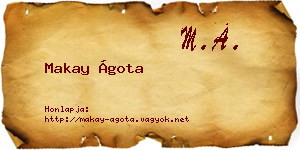 Makay Ágota névjegykártya